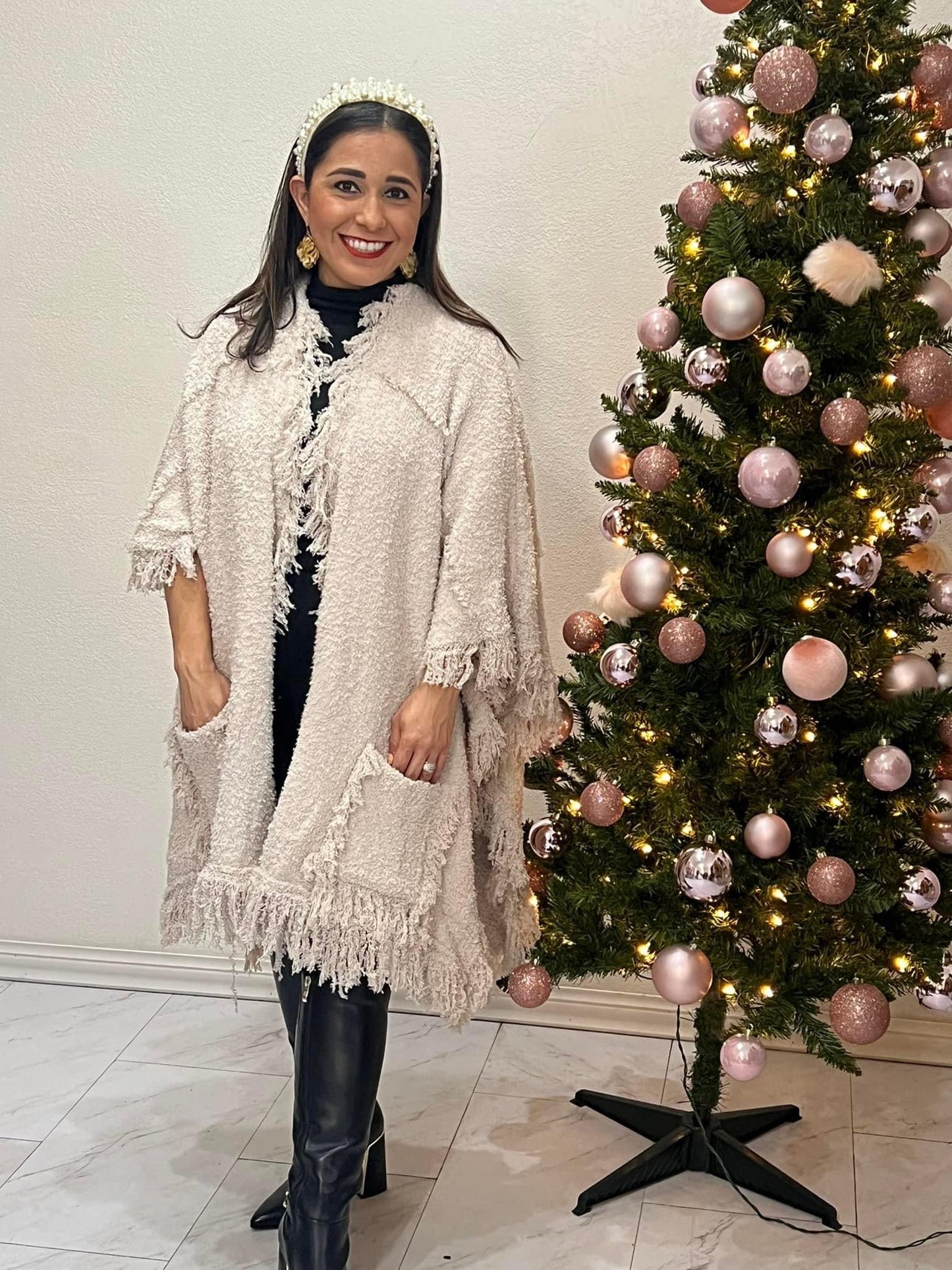 Cream Poncho