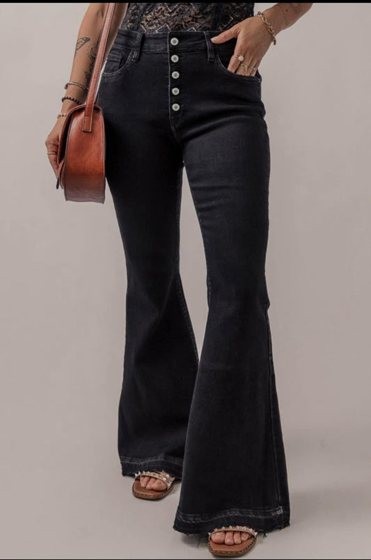 Black Bell Bottoms Jeans