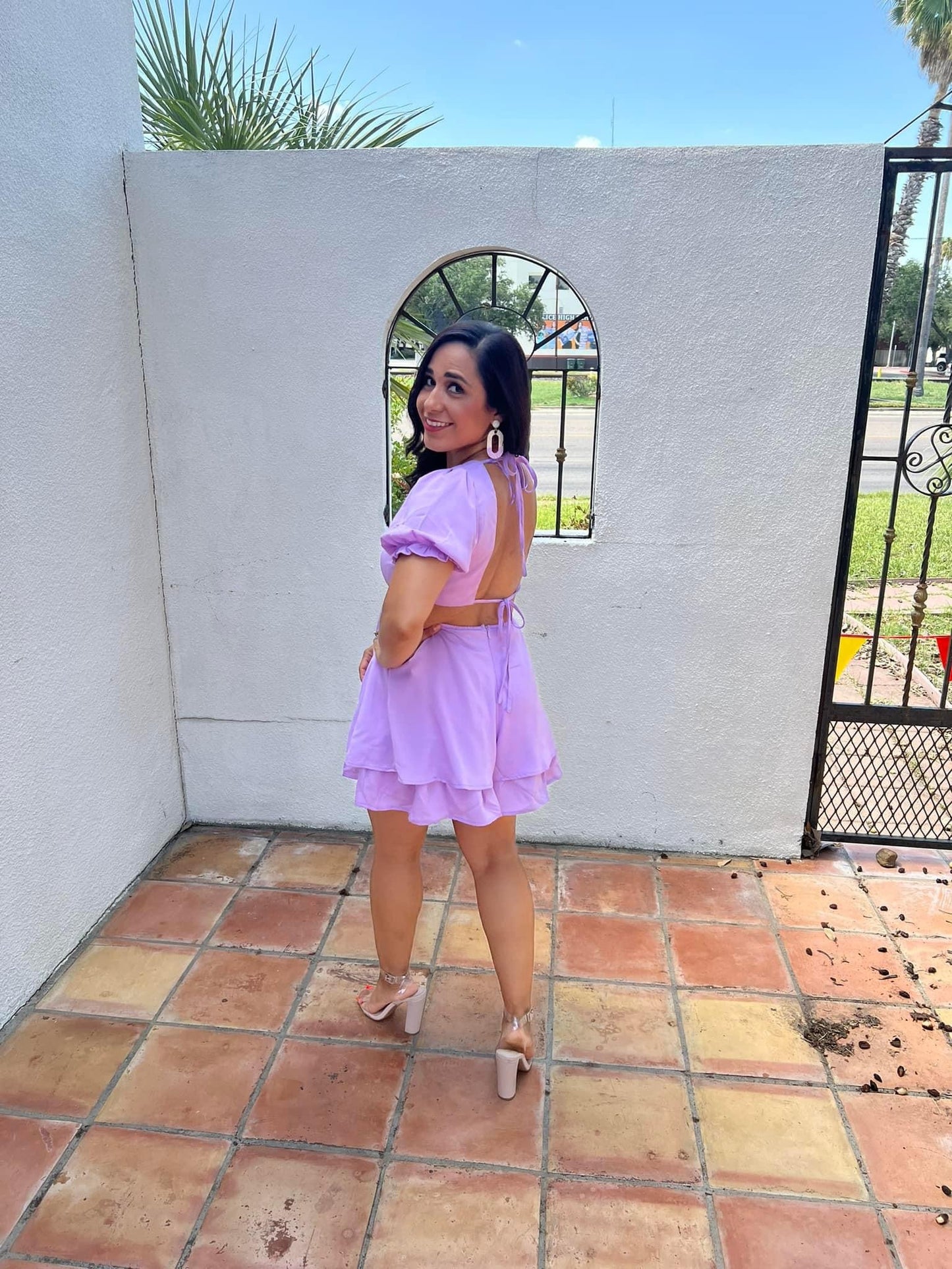 Puff cut out romper