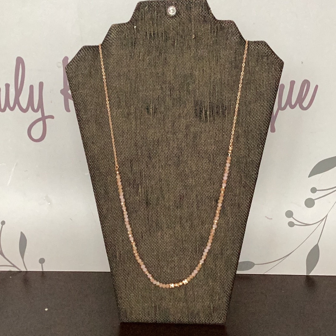 Light pink long necklace