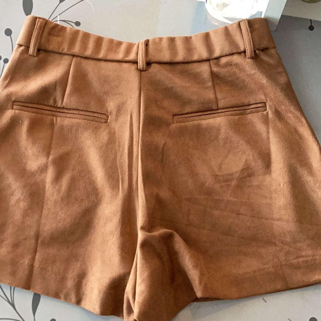 Brown suede skort