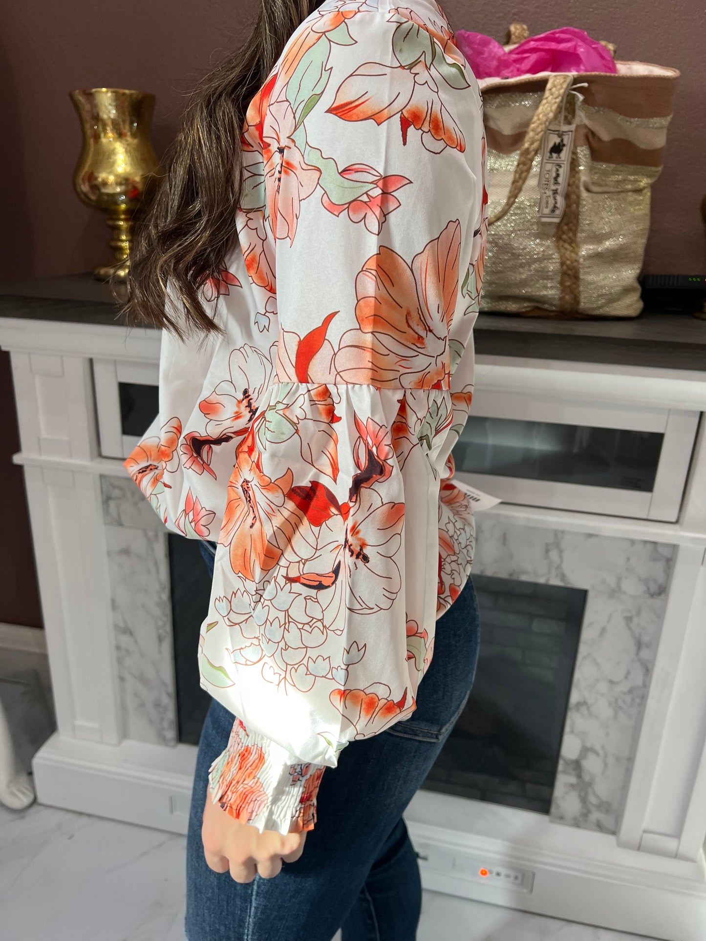 Orange Floral top