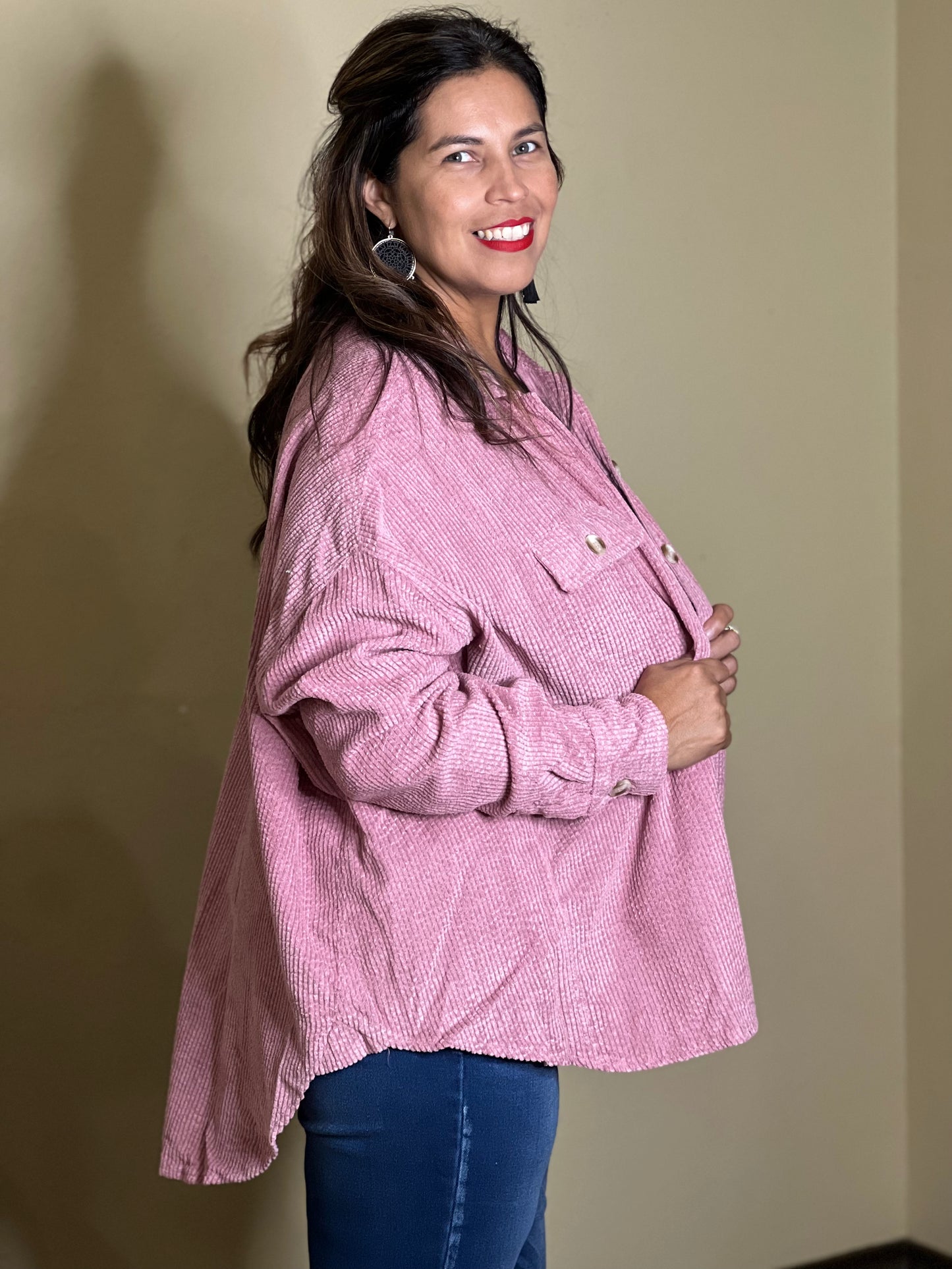 Pink Knit Shacket