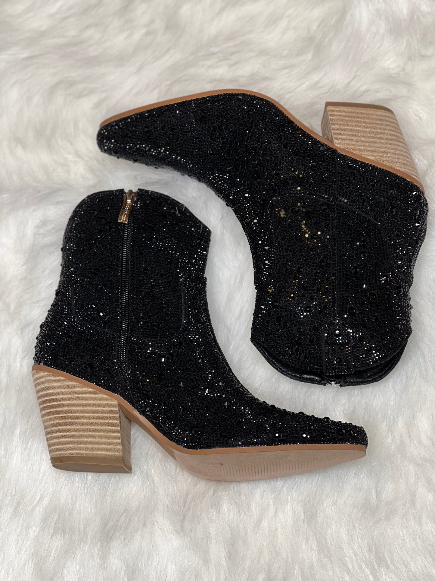 Black bling boots