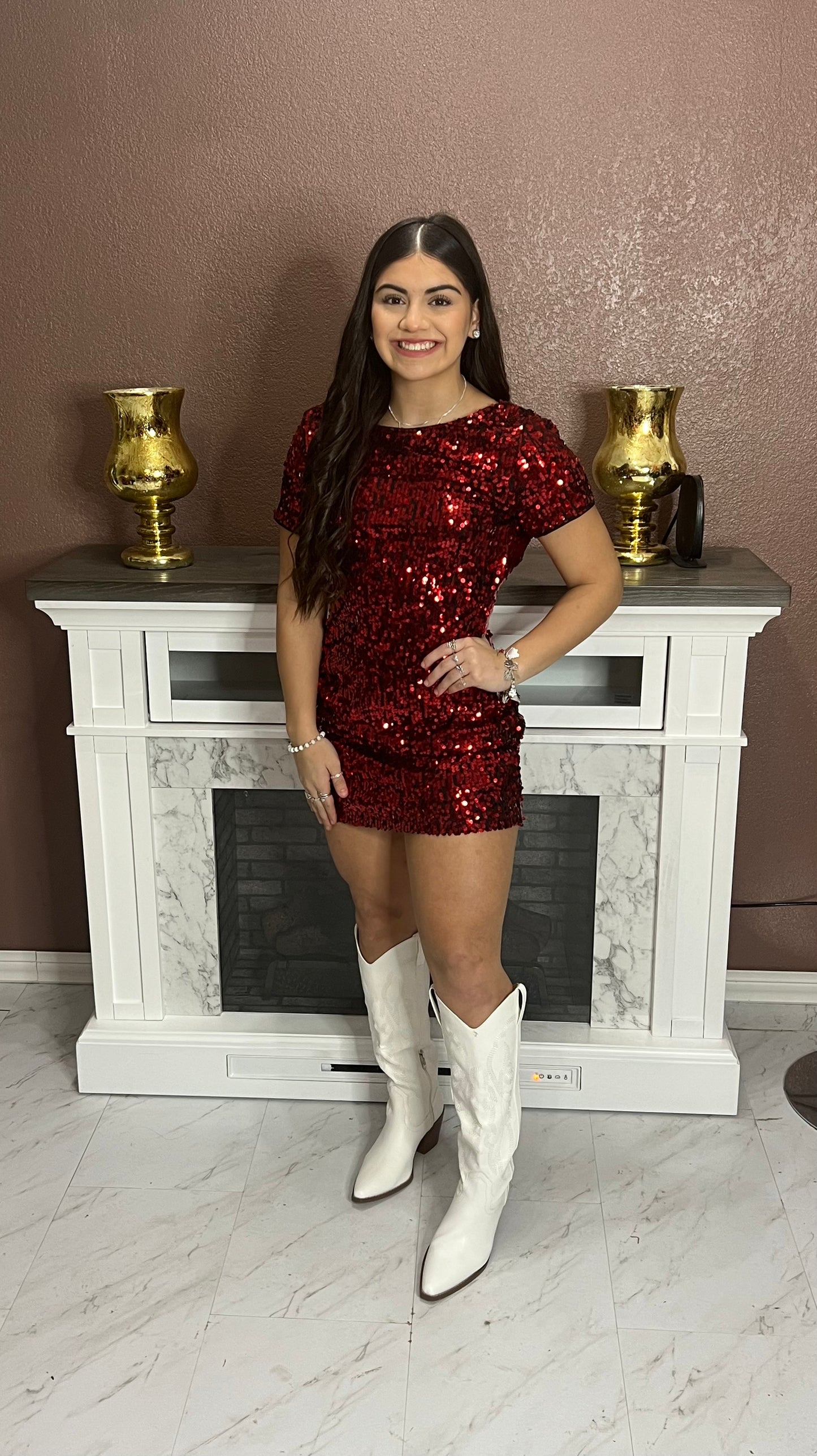 Red Sequin Dress