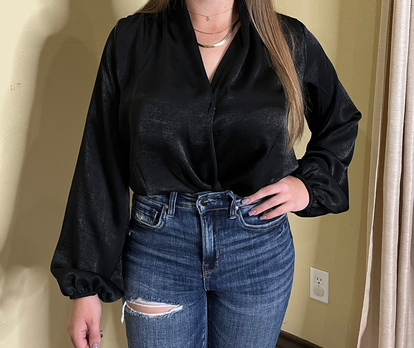 Black bodysuit long sleeve
