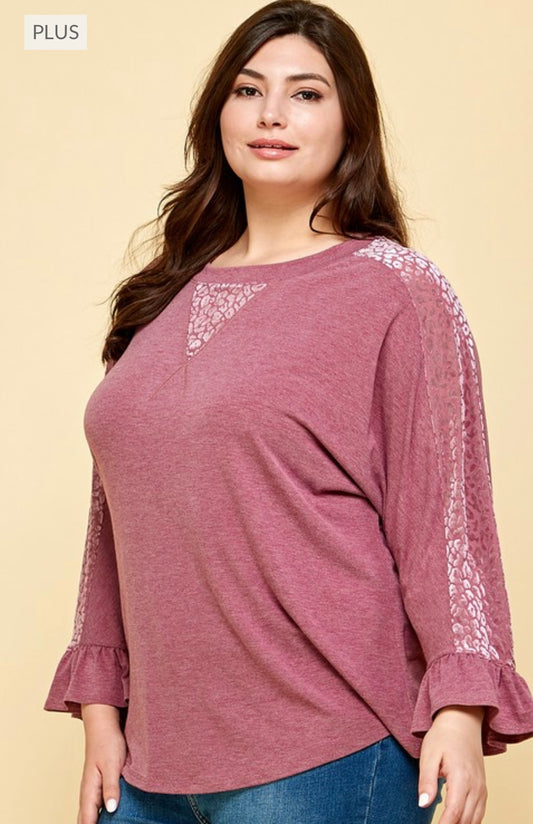 Burgundy print velvet