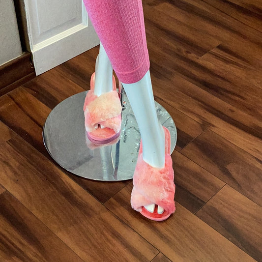 Tie dye pink slippers