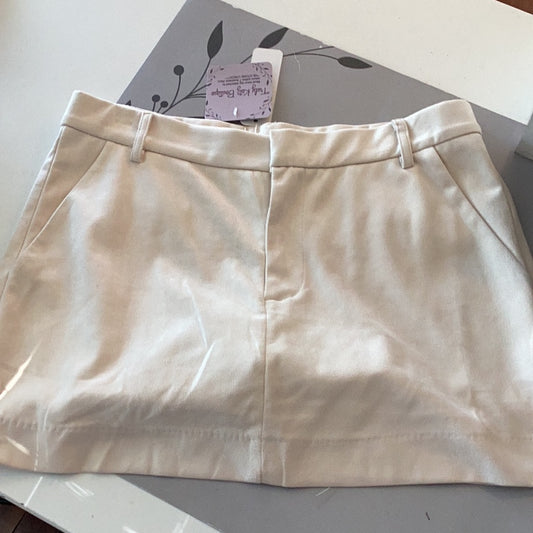 Cream suede skort