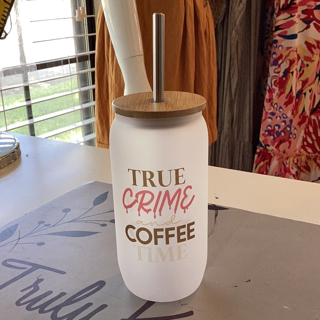 True Crime Frosted Glass Tumbler