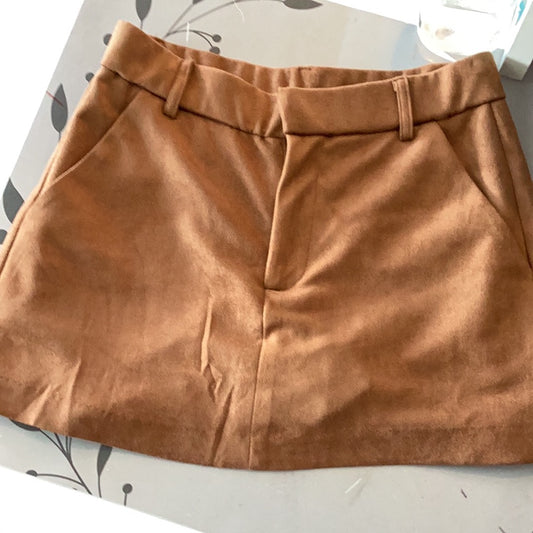 Brown suede skort