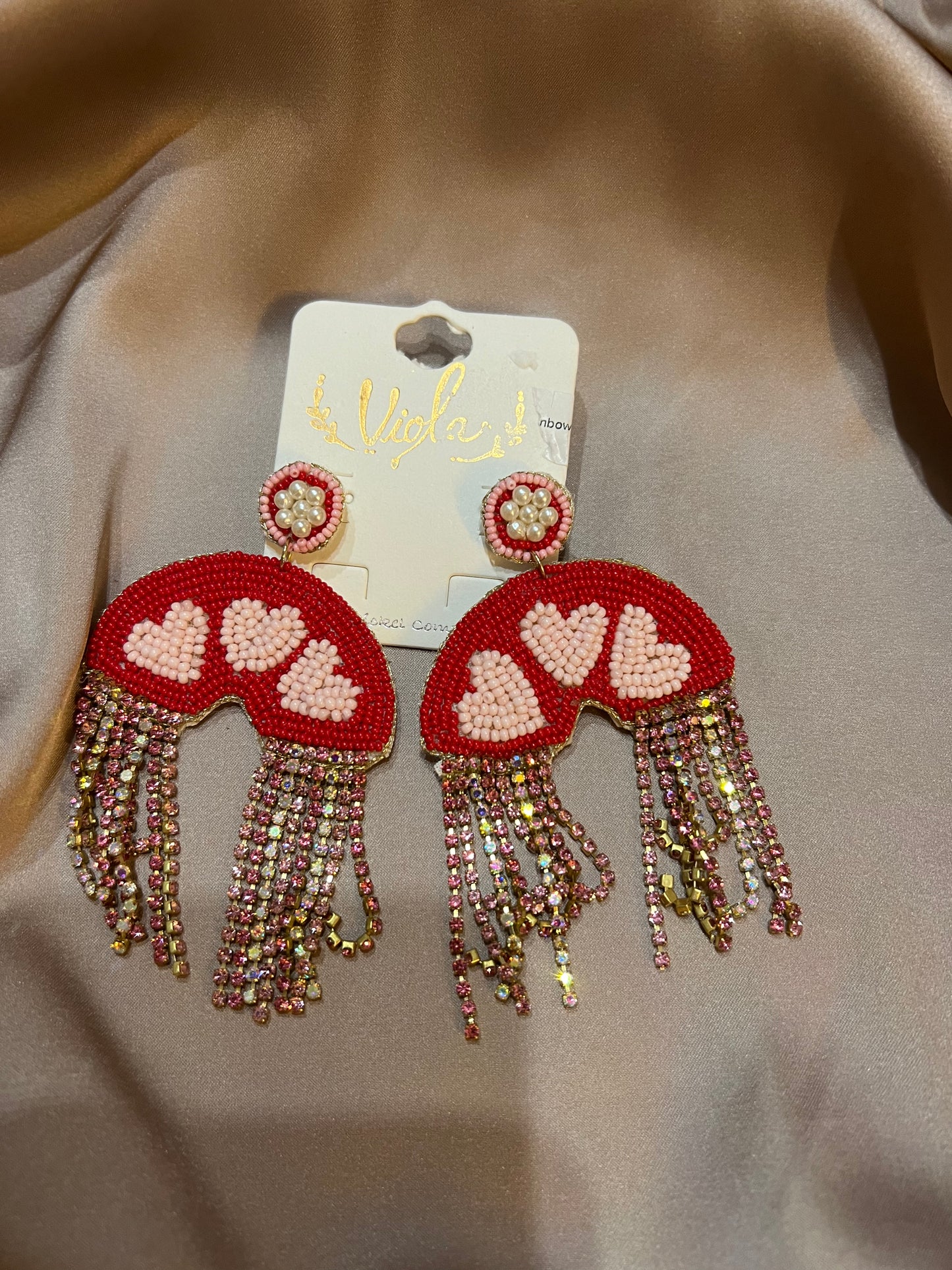 Heart Tinsel earrings